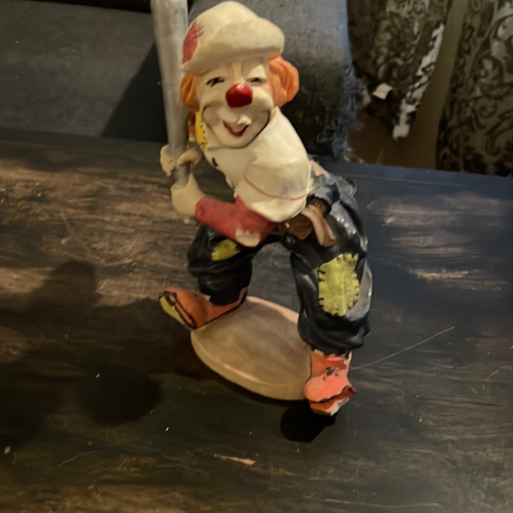 Baseball Hobo Clown Figurine